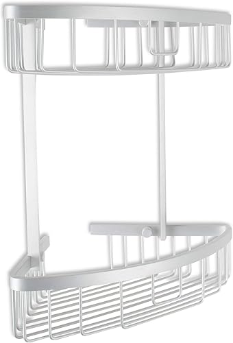 TATAY Ice - Étagère d’Angle à 2 paniers, Acier Inoxydable, chromé 30 x 22 x 33 cm - Nail Gallerys