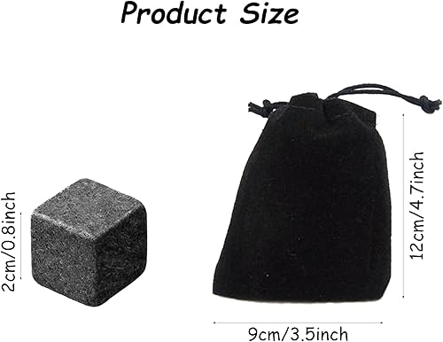 9 Pierres à Whisky en Granit - Glaçons Réutilisables Élégants pour Conserver l'Aromat de Vos Alcools - Nail Gallerys