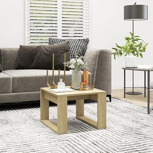 vidaXL Table d'Appoint, Table Basse avec Rangement, Bout de Canapé, Meuble de Salle de Séjour Salon, Moderne, Chêne Sonoma Bois d'Ingénierie - Nail Gallerys
