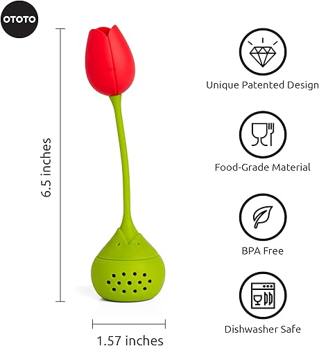OTOTO Tea Trap Loose Tea Steeper - Tea Diffuser for Loose Tea Leaves - Cute Tea Infuser for Brewing Flavorful Teas - Tea Holder Loose Leaf Tea - Stainless Steel Kitchen Gadget Strainer with Fine Mesh - Nail Gallerys