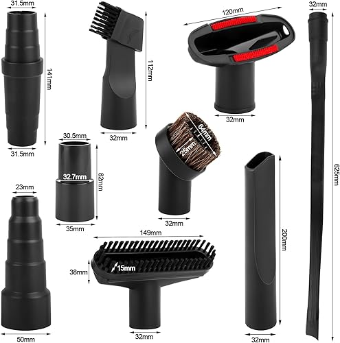 9 Pièces Accessoires pour Aspirateur，Embout Aspirateur - Brosse Aspirateur Universel，pour Meubles Brosse Aspirateur Accessoires，pour Tous Les Aspirateurs avec Raccord de 32 35 mm - Nail Gallerys