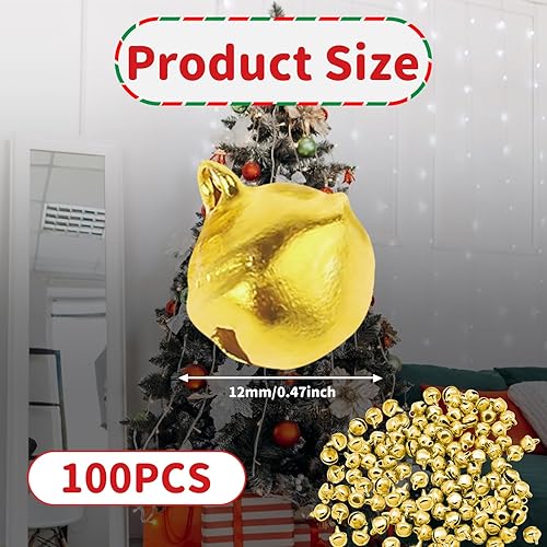 Simsky 100 Pièces Mini Clochettes, 12 mm Cloches en Métal, Clochette Grelot, Accessoires de Bijoux à Bricoler Soi-même, Grelots Clochettes, Cloche pour Animaux de Compagnie, Décorations de la Fête - Nail Gallerys