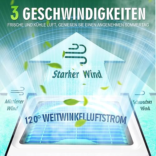 Climatiseur mobile 3 en 1 de type C, silencieux, réservoir d'eau de 500 ml, 3 vitesses, 7 couleurs, veilleuse, sans tuyau d'évacuation avec poignée, convient pour chambre à coucher, bureau (Bureau) - Nail Gallerys
