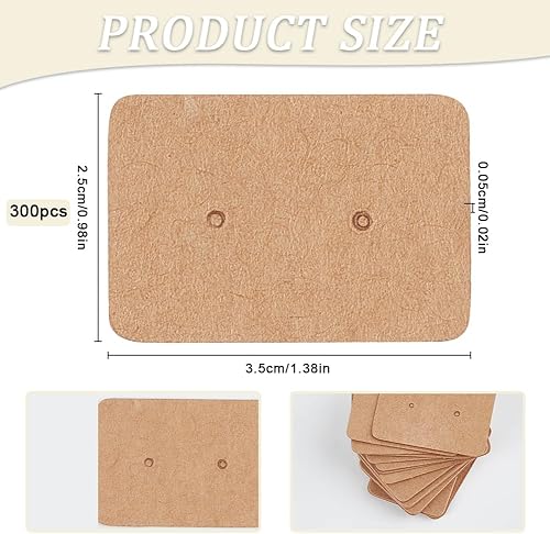 SOFPLATE 300 pcs Marron Bijoux Présentoir Cartes Boucle d'oreille Présentoir Porte Carton Collier Bracelet Boucles d'oreilles Goujons Porte Clés Papier Porte Carte pour Vendre Bijoux Présentoir Petit - Nail Gallerys