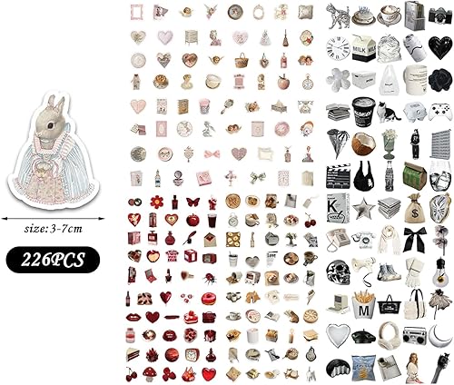 HDGSAFD 226 Autocollants Rétro, Autocollants Créatifs, Autocollants Décoratifs pour Filles, Autocollants Imperméables, Peuvent Décorer des Étuis De Téléphones Portables, des Ordinateurs, des Bagages - Nail Gallerys