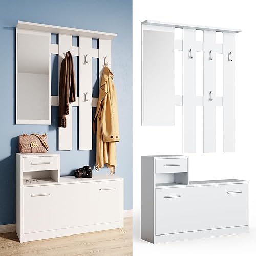 Vicco Vestiaire Billy, Blanc/Sonoma, 25 x 191 cm - Nail Gallerys