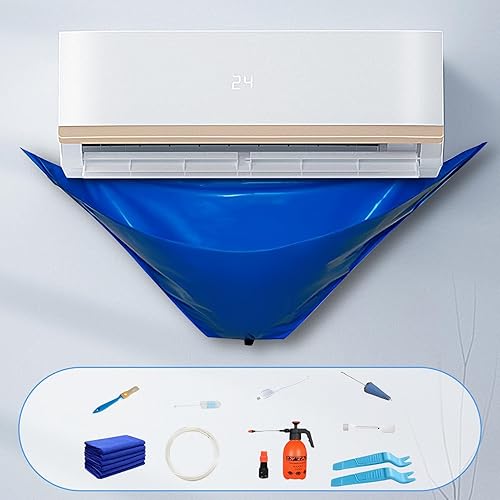 12 Pièces Kit de Housse de Nettoyage pour Climatiseur, Housse de Lavage pour Climatiseur Mural, Sac De Nettoyage Étanche Pour Climatiseur Split, avec Tuyau d'eau Pour Climatiseurs 1-1.5P - Nail Gallerys