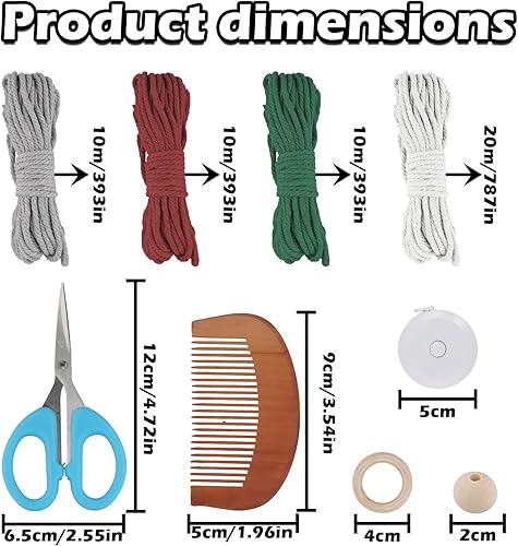 volumoon 6 Set DIY Père Noël Macramé Kit, Kit Macramé de Noël avec Instructions, Set de Gnomes en Macramé Kit, Bricolage Père Noël Kit pour Maison Décor de Vacances, Arbre de Noël Suspendus Décor - Nail Gallerys