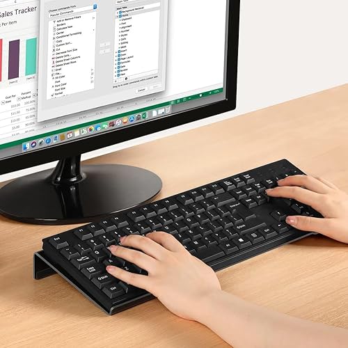 Lanko Support de Clavier D'Ordinateur en Acrylique, Support de Levage de Clavier de Bureau pour Bureau, Élévateur de Clavier Inclinable - Nail Gallerys
