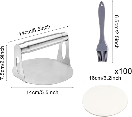 JJZGPP Presse à Burger, Presse à Hamburger Smash Burger Press Acier Inoxydable, 5,5 Pouces Presse Steak Haché Antiadhésif pour Steak, Burger, Patties, Barbecue - Nail Gallerys