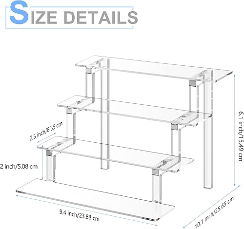 Janaden Présentoir Acrylique Étagère pour Figurines Pops, Amiibos, Nendoroid, Support Transparent à 4 Étapes pour Collection, Parfums, Cupcake ou Maquillage (22.8x24.77x16.98cm) - Nail Gallerys