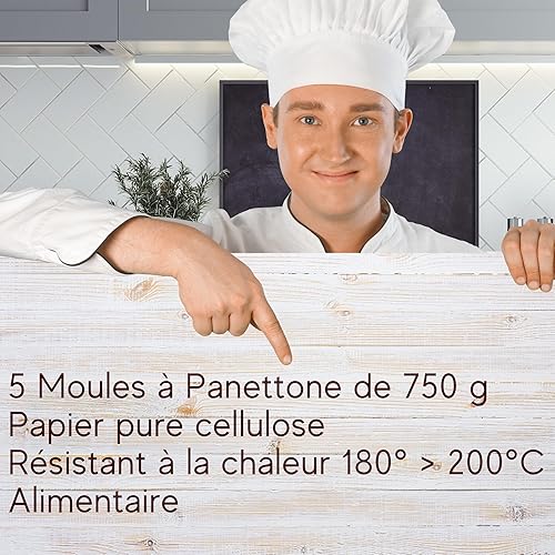 Moule à Panettone Bas 750 gr Qualité Premium (10 pcs) - Tapis à Panettone Professionnels en Papier Ondulé Pure Cellulose au Micro-ondes, Résistant à la Chaleur 220°C - Nail Gallerys