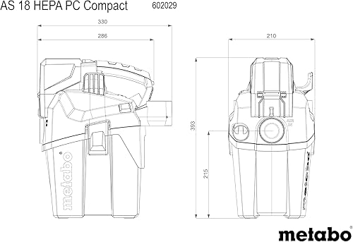 metabo 602029850 602057000-Aspirador Para seco y húmedo ASR 35 L ACP 1400W depósito 35 litros, Couleur, 1400 W, 35 liters - Nail Gallerys