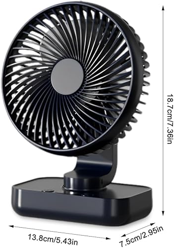 Afenau Ventilateur de Table USB, Ventilateur Bureau avec 4000mAh Batterie, 4 Vitesses Ventilateur Silencieux, LED Numérique Petit Ventilateur pour le Bureau, la Maison et le Camping (Noir) - Nail Gallerys