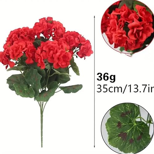 Lot de 4 géraniums artificiels de 35,6 cm - Fleurs de géranium en soie résistantes aux UV - Ne se décolorent pas - Fleurs complètes en soie pour décoration intérieure et extérieure (violet) - Nail Gallerys