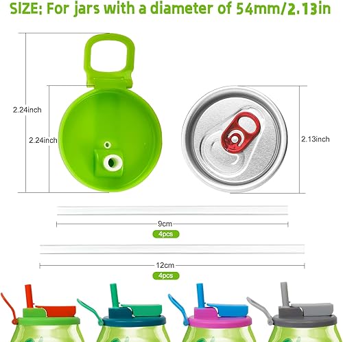 EAEVKPI Couvercles de Canette Avec Paille, 4 PCS Couvercles de Canettes de Soda Avec Pailles, Couvercles RéUtilisables en Silicone, Couvercles à Clipser, Couvercles de BoîTes Boisson Portables - Nail Gallerys