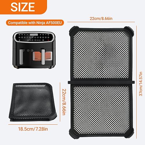 Atliberswo Protection anti-éclaboussures pour Ninja AF500EU/Flexdrawer 10,4 l, en silicone, réutilisable, pliable et robuste, accessoire Air Fryer - Nail Gallerys