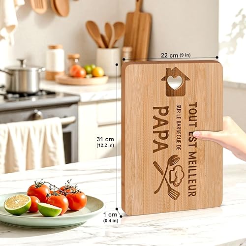Cadeau Papa, Cadeau Anniversaire Papa - Planche à Découper en Bambou Gravée, Idee Cadeau Fete des Peres Original - Nail Gallerys