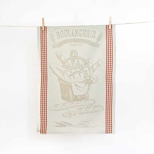 Autrefois Torchon Jacquard Lin 48x70cm, Thème Boulangerie, Pain - Nail Gallerys