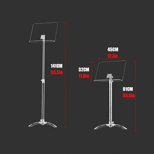 YQMHEZ Podium en Acrylique, pupitre réglable en Hauteur, Support de Podium avec Large Surface de Lecture, chaire Transparente sur Pied for église, Bureau, école - Nail Gallerys