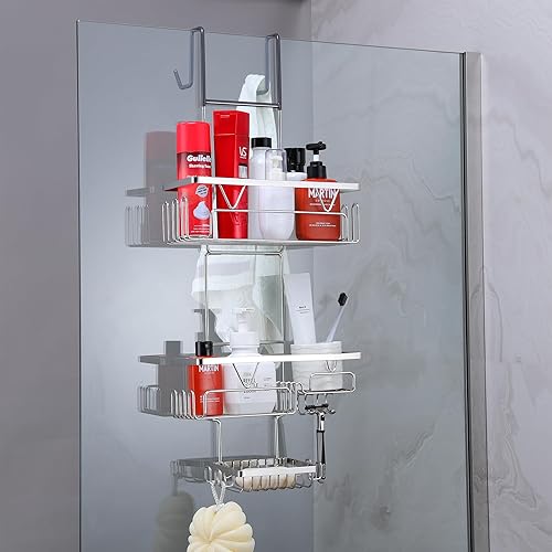 Kegii Etagere Douche a Suspendre, Étagère de Douche sans Percage, Rangement Douche au-dessus de la porte, Etagere Salle de Bain Suspendu en Acier Inoxydable - Nail Gallerys