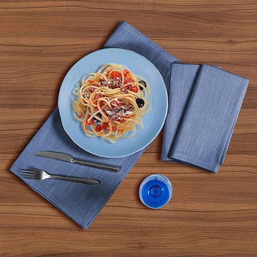 Cottoniva Serviettes de Table en Coton 100% Lot de 6-46 x 46 cm – Douces, absorbantes et lavables - pour la Maison, Les Restaurants et Les réceptions - Serviettes de Table en Tissu Bleu - Nail Gallerys