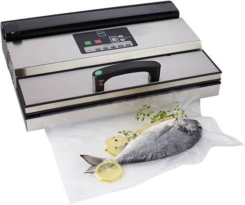 METRO Professional Machine sous vide à barre GVS2040, acier inoxydable, 49.3 x 30.1 x 16.2 cm, largeur des sachets: 40,6 cm, démarrage rapide, argent - Nail Gallerys