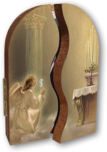 Frères Bonella | Triptyque dévotionnel en bois Pape Jean-Paul II f.to 6x9cm | Fabriqué en Italie - Nail Gallerys