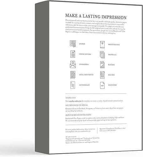 Southworth® Lot de 500 feuilles de papier parchemin spécial Ivoire 21 x 27,9 cm 10,9 kg - Nail Gallerys