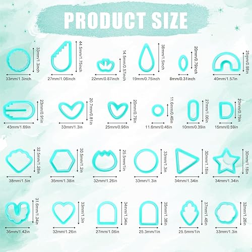 Lot de 24 Pièces Coupe Argile Polymère Boho, 24 Formes Coupeur pour Boucles d'Oreilles en Argile Moule Pâte Polymère à Géométrie de Fleurs pour la Fabrication de Bijoux Loisirs Créatifs - Nail Gallerys