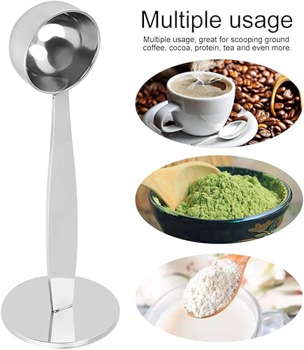 2 en 1 cuillère à café et pilon, 1 cuillère à soupe cuillère à mesurer en acier inoxydable pour café en grains épices de thé en vrac café moulu - Nail Gallerys