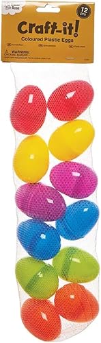 Baker Ross Lot de 12 Œufs en Plastique Coloré ouvrable - Idéal pour la chasse aux œufs de Pâques - Nail Gallerys