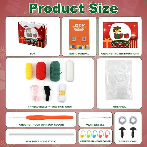 NQEUEPN Kit Tricot Débutant, Fournitures Tricot à Faire Soi-Même Tutoriels Vidéo Étape Étape Sur les Corgis Noël Kit d'Apprentissage Crochet Fournitures Tricot et Crochet pour Adultes et Enfants - Nail Gallerys