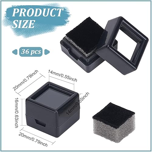BENECREAT 36 paquet Boîte de Présentation de Pierres Précieuses Boîtier de Diamant en Acrylique Récipient à Bijoux Noir avec Couvercles Transparents, Éponge Noire 2x1.6 cm pour Friandise de Festival - Nail Gallerys