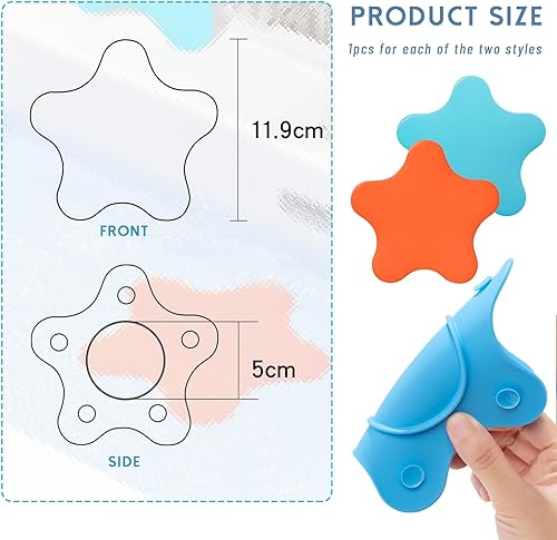 Moguri® Lot de 2 bouchons de baignoire universels en silicone - Belle illustration étoile de mer - Cadeau pour les tout-petits - Nail Gallerys