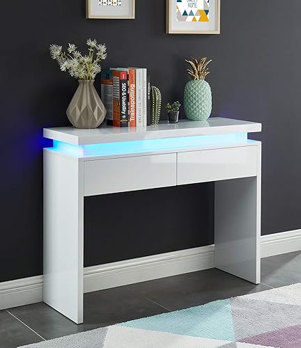 BAÏTA Console Cosmos à LED Bleue, laqué Blanc - Nail Gallerys