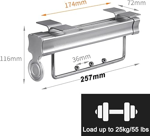 support tringle penderie Tige de cintre à vêtements extensible pour placard, tirez sur les vêtements 26-60cm, penderie, charge 25 kg (Size : 358mm/14.1inch) - Nail Gallerys