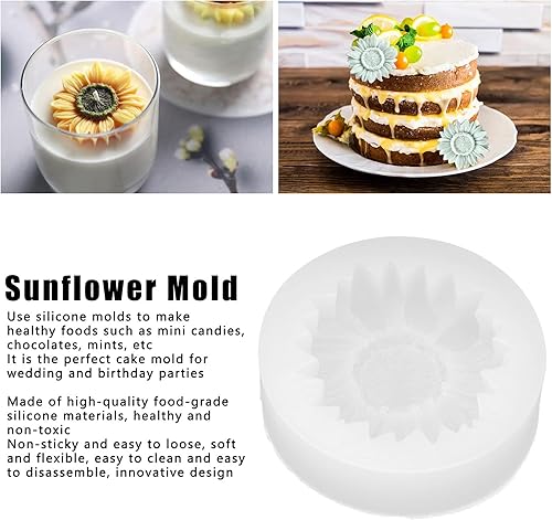 Lybunair Moule Silicone Fleur, Moules en siliconeen Forme de Tournesol et de Fleur, Moules à Bonbons en Silicone en Forme pour Chocolat Glaons Bonbons (Blanc avec des trous) - Nail Gallerys