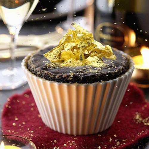 Papier Feuille D'or en Bouteille Multifonction 2 Pièces, Idéal pour Décorer des Gâteaux, du Chocolat et des Desserts avec une Ambiance Festive pour la Nourriture, les Desserts et - Nail Gallerys