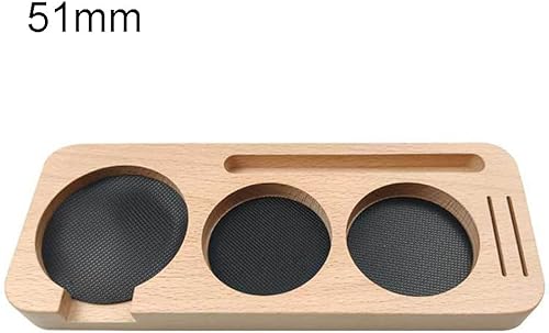 Donkivvy Station de tamper à café en bois – Station de tamper à expresso – Support de filtre à café en bois 3 trous pour 51 mm - Nail Gallerys