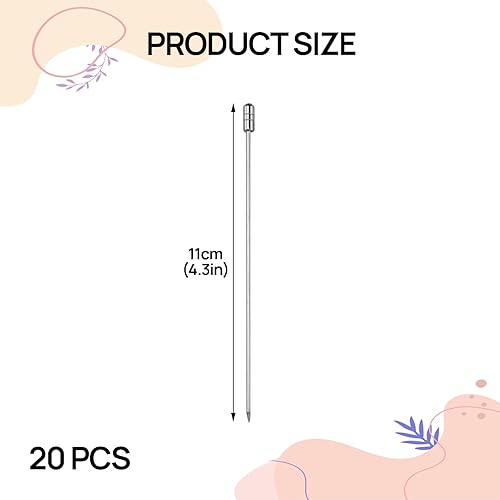 Huybaa 20 Pièces Pics à Cocktail en Acier Inoxydable, Cocktail Toothpicks, Bâtonnets à Cocktail, Réutilisable Métal Cure Dents Brochettes pour Martini Entrées Sandwich Fruits Barbecue - Nail Gallerys