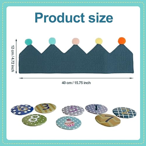 Couronne d'anniversaire en mousseline avec chiffres, Couronne Enfants Princesse,des Nombres Interchangeables de 1-8,hapeaux de fête pour enfants, décoration de fête - Nail Gallerys