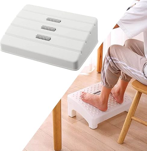 MagiDeal Office Comfort Repose-Pieds sous Le Bureau Antidérapant Soulager la Fatigue des Pieds Pédale de Pied Repose-Pieds de Bureau, Blanc - Nail Gallerys