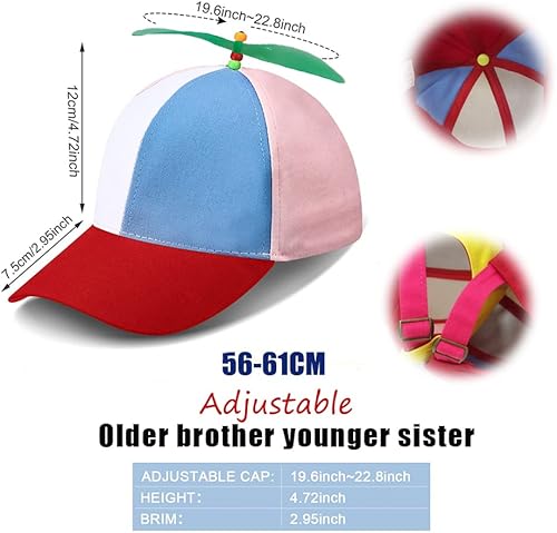 SIEBOLD 2 Pcs Hélice Casquette hélicoptère,Casquette à Hélice avec hélice Fluorescente fête Été Soleil Protection Casquette de Baseball Convient aux Adultes et aux Enfants Taille Ajustable（56-60cm） - Nail Gallerys