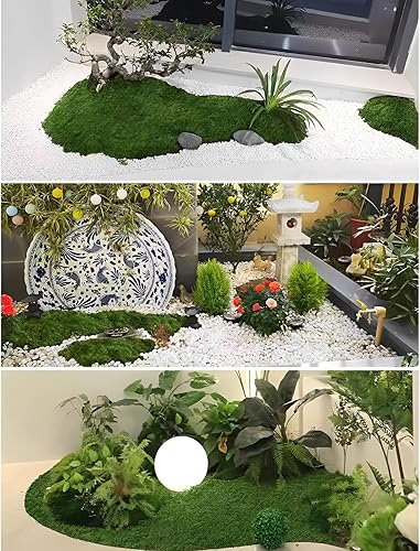Qixuer 2 Paquets Artificielle séchée Mousse,Plantes Vertes Simulées Artificielle de Mousse Verte Lichen pour Décoration Mousse Artificielle pour La Maison Jardin Patio Jardins Accessoires - Nail Gallerys