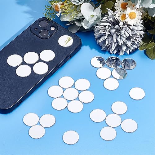 PH PandaHall 300pcs Miroir Carreaux de Mosaïque 20mm Miroir Auto-Adhésif Rond Acrylique Miroir Mini Miroirs Mosaïque Décoratifs en Verre pour Projets de Voyage Encadrement Décoration Artisanat - Nail Gallerys