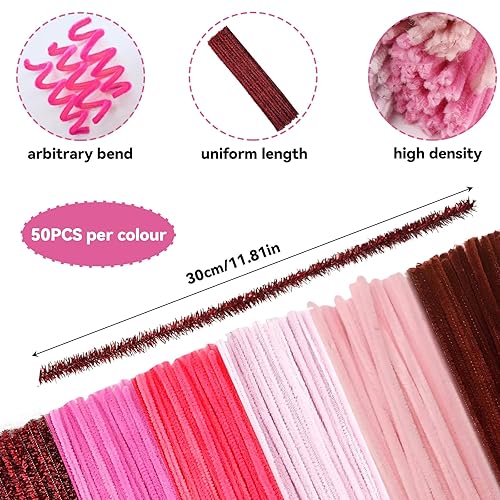 Lot de 300 cure-pipes multicolores pour le bricolage - 6 cure-pipes violets différents - Fil chenille - 30 cm - Pour projets de bricolage créatifs et décoration de bricolage - Nail Gallerys