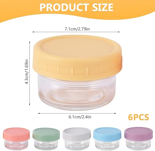 SUNJULY Lot de 6 boîtes de conservation en verre avec couvercle, 80 ml, hermétiques, sans BPA, mini boîtes pour vinaigrette, vinaigrette, congélateur - Nail Gallerys