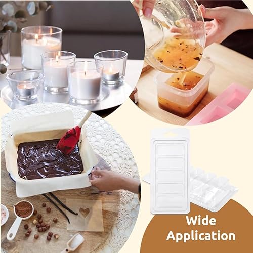 Povxlum 50 Pièces de Récipients de Fonte de Cire, Moules à Clapet de Fonte de Cire à 5 Cavités, Moule de Fonte de Cire en Plastique Vide Transparent pour Faire des Bougies de Bricolage Rendant - Nail Gallerys