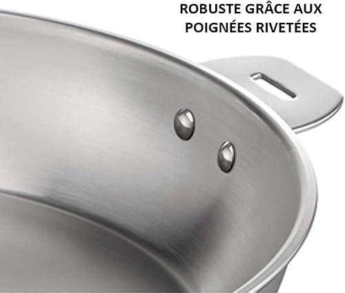 Lagostina Salvaspazio Poêle en Acier Inoxydable 18/10 Ø 26 cm, Casserole Induction, Gaz et Four jusqu'à 250 °C, Empilable et Simple à Ranger, Fond Lagotherm 3 Couches, Poignées avec Supports Rivetés - Nail Gallerys